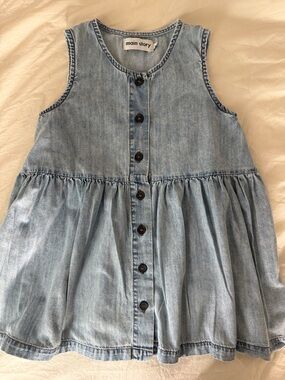 Main Story Light Wash Denim Button-Front Sleeveless Dress